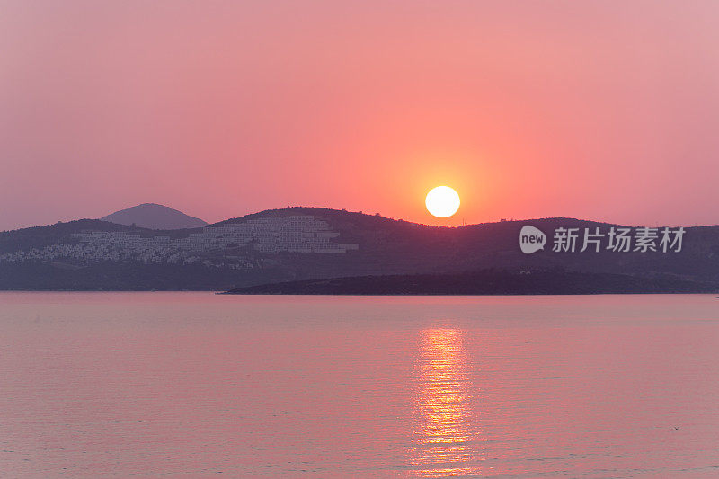 日落时分在gulluk bodrum turkey